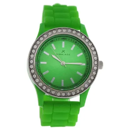 Picture of 2032L-GN Green Silicone Strap Watch by Kim & Jade for Women - 1 Pc Watch