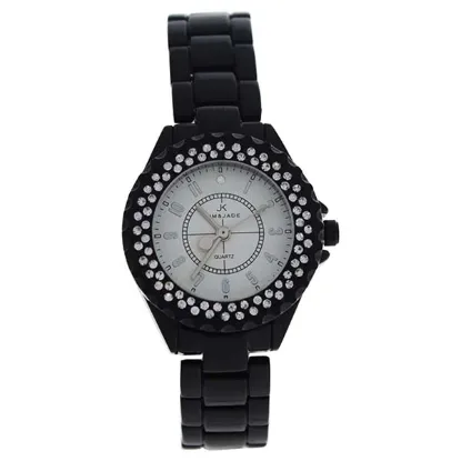 Picture of 2033L-BS Black Stainless Steel Bracelet Watch by Kim & Jade for Women - 1 Pc Watch