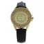 Picture of 2033L-GBLG Gold/Black Leather Strap Watch by Kim & Jade for Women - 1 Pc Watch