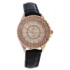 Picture of 2033L-GPBLGP Rose Gold/Black Leather Strap Watch by Kim & Jade for Women - 1 Pc Watch
