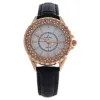 Picture of 2033L-GPBLW Rose Gold/Black Leather Strap Watch by Kim & Jade for Women - 1 Pc Watch