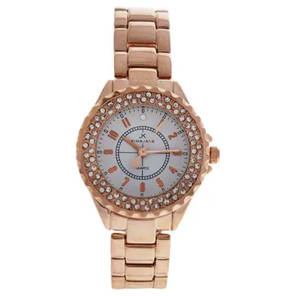Picture of 2033L-GPW Rose Gold Stainless Steel Bracelet Watch by Kim & Jade for Women - 1 Pc Watch