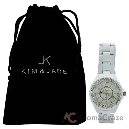 Picture of 2033L-WS White Stainless Steel Bracelet Watch by Kim & Jade for Women - 1 Pc Watch