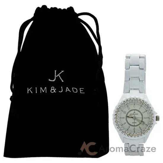 Picture of 2033L-WS White Stainless Steel Bracelet Watch by Kim & Jade for Women - 1 Pc Watch