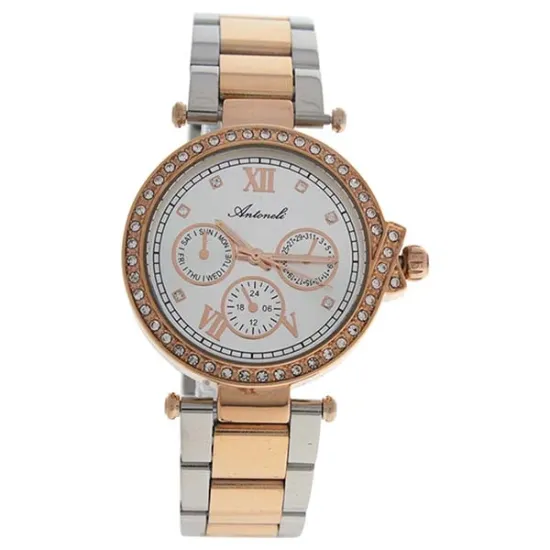 Picture of AL0519-03 Silver/Rose Gold Stainless Steel Bracelet Watch by Antoneli for Women - 1 Pc Watch