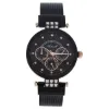 Picture of AL0704-08 Black Stainless Steel Mesh Bracelet Watch by Antoneli for Women - 1 Pc Watch