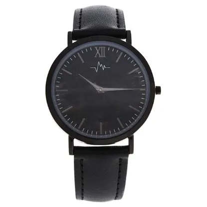 Picture of AO-176 Hygge - Black Charcoal/Black Leather Strap Watch by Andreas Osten for Women - 1 Pc Watch