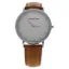 Picture of AO-18 Klassisk - Silver/Brown Leather Strap Watch by Andreas Osten for Women - 1 Pc Watch