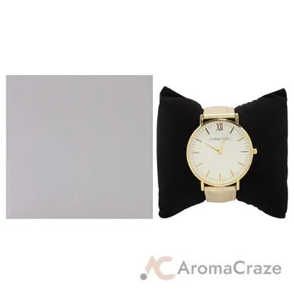 Picture of AO-188 Hygge - Gold-White Dial-Gold Leather Strap Watch by Andreas Osten for Women - 1 Pc Watch