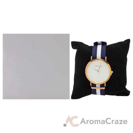 Picture of AO-19 Somand - Rose Gold-Navy Blue-White Nylon Strap Watch by Andreas Osten for Women - 1 Pc Watch