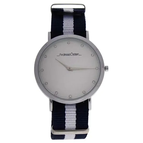 Picture of AO-21 - Silver-Blue and White Nylon Strap Watch by Andreas Osten for Women - 1 Pc Watch