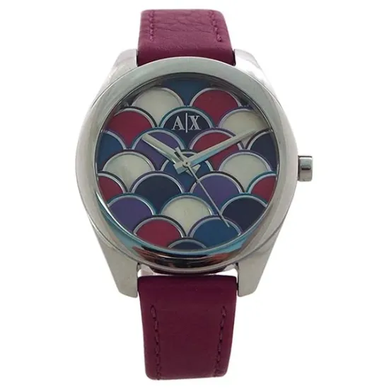 Picture of AX5523 Geo Purple Leather Watch by Armani Exchange for Women - 1 Pc Watch
