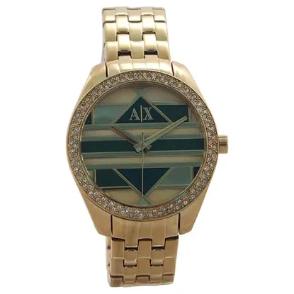 Picture of AX5527 Geo Gold-Tone Stainless Steel Bracelet Watch by Armani Exchange for Women - 1 Pc Watch