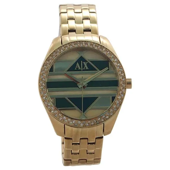 Picture of AX5527 Geo Gold-Tone Stainless Steel Bracelet Watch by Armani Exchange for Women - 1 Pc Watch