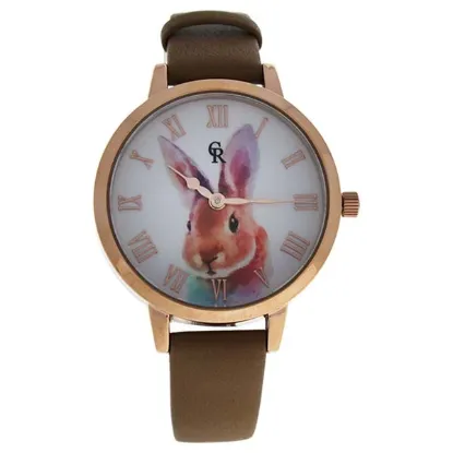 Picture of CRA009 La Animale - Rose Gold/Champagne Leather Strap Watch by Charlotte Raffaelli for Women - 1 Pc Watch