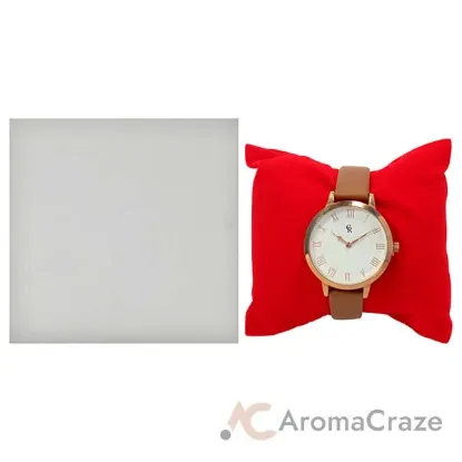 Picture of CRB003 La Basic - Rose Gold-Brown Leather Strap Watch by Charlotte Raffaelli for Women - 1 Pc Watch