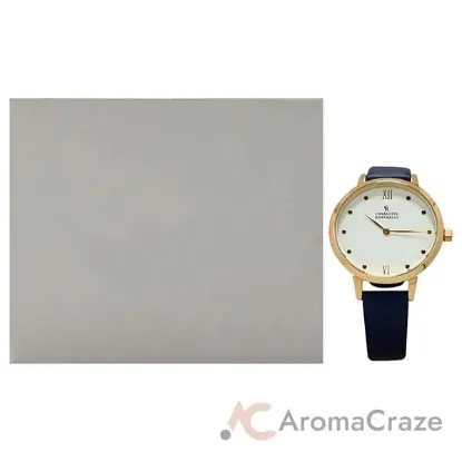 Picture of CRB008 La Basic - Gold-Blue Leather Strap Watch by Charlotte Raffaelli for Women - 1 Pc Watch