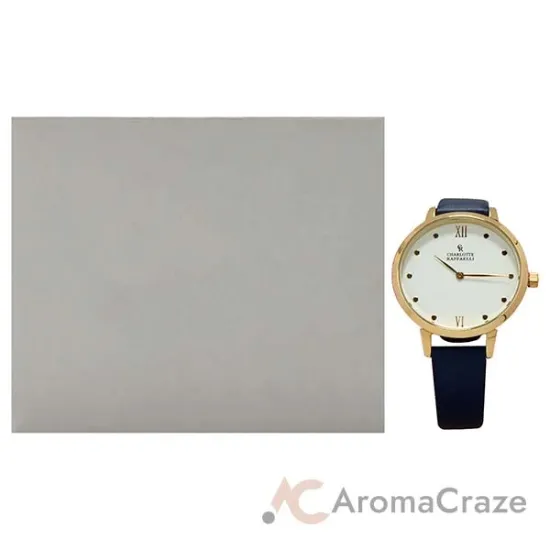 Picture of CRB008 La Basic - Gold-Blue Leather Strap Watch by Charlotte Raffaelli for Women - 1 Pc Watch