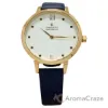 Picture of CRB008 La Basic - Gold-Blue Leather Strap Watch by Charlotte Raffaelli for Women - 1 Pc Watch