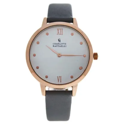 Picture of CRB009 La Basic - Rose Gold/Grey Leather Strap Watch by Charlotte Raffaelli for Women - 1 Pc Watch