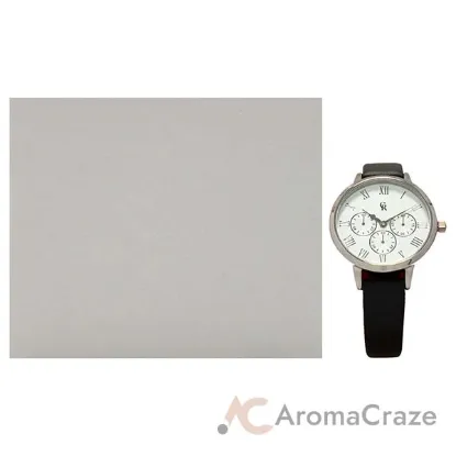 Picture of CRB010 La Basic - Silver-Grey Leather Strap Watch by Charlotte Raffaelli for Women - 1 Pc Watch