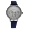Picture of CRB013 La Basic - Silver/Blue Leather Strap Watch by Charlotte Raffaelli for Women - 1 Pc Watch