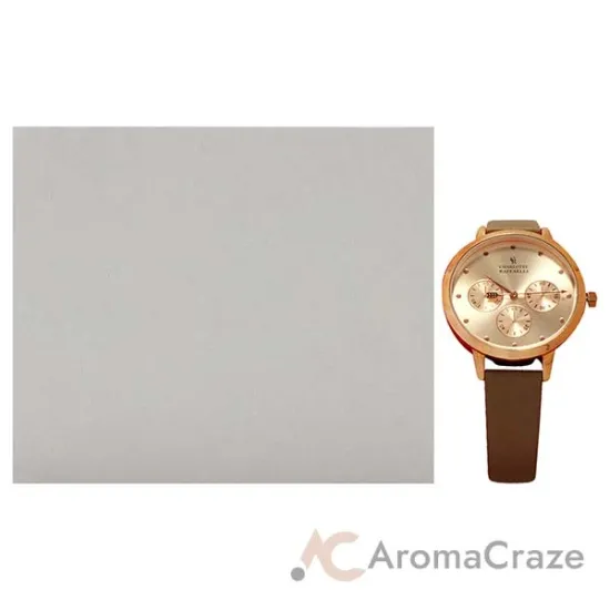 Picture of CRB015 La Basic - Rose Gold-Brown Leather Strap Watch by Charlotte Raffaelli for Women - 1 Pc Watch