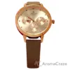 Picture of CRB015 La Basic - Rose Gold-Brown Leather Strap Watch by Charlotte Raffaelli for Women - 1 Pc Watch