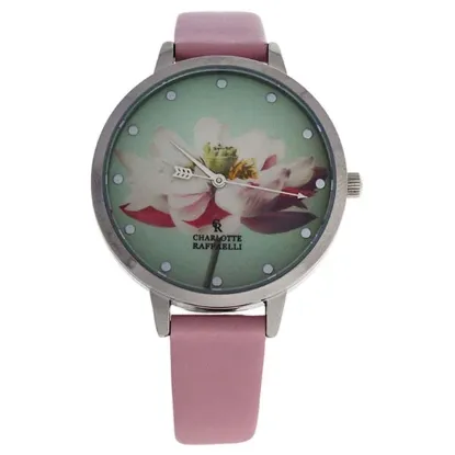 Picture of CRF007 La Florale - Silver/Rose Leather Strap Watch by Charlotte Raffaelli for Women - 1 Pc Watch