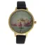Picture of CRF008 La Florale - Gold/Black Leather Strap Watch by Charlotte Raffaelli for Women - 1 Pc Watch