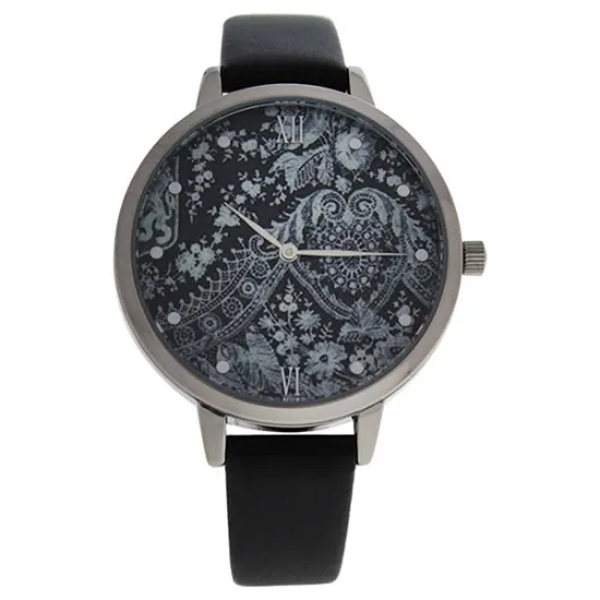 Picture of CRR001 La Romance - Silver/Black Leather Strap Watch by Charlotte Raffaelli for Women - 1 Pc Watch
