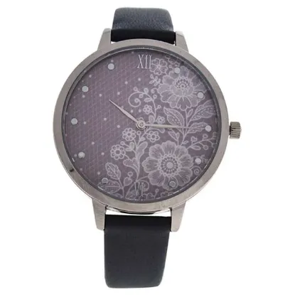 Picture of CRR004 La Romance - Silver/Grey Leather Strap Watch by Charlotte Raffaelli for Women - 1 Pc Watch