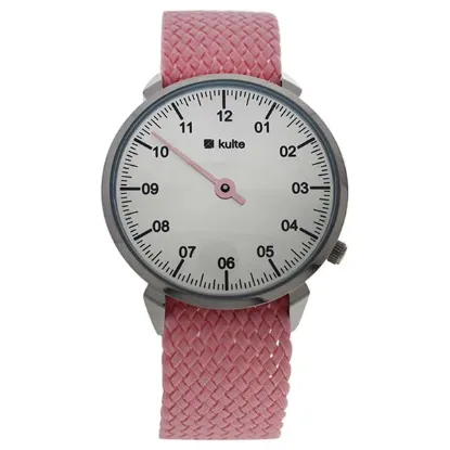 Picture of KUTPP Silver/Pink Nylon Strap Watch by Kulte for Women - 1 Pc Watch