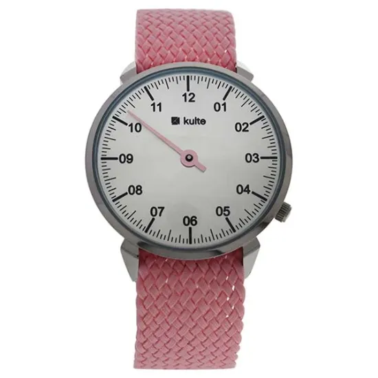 Picture of KUTPP Silver/Pink Nylon Strap Watch by Kulte for Women - 1 Pc Watch