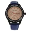 Picture of LV2081 Black/Blue Leather Strap Watch by Louis Villiers for Women - 1 Pc Watch