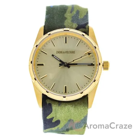 Picture of ZVF204 Gold/Green Multicolor Cloth Bracelet Watch by Zadig & Voltaire for Women - 1 Pc Watch