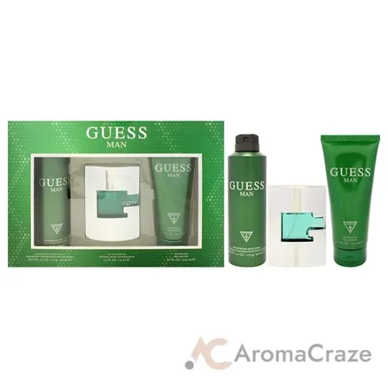 Picture of Guess Man by Guess for Men - 3 Pc Gift Set 2.5oz EDT Spray, 6oz Deodorizing Body Spray, 6.7oz Shower Gel