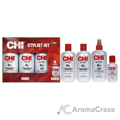 Picture of Stylist Kit by CHI for Unisex - 4 Pc 12oz Shampoo, 12oz Treatment, 12oz Keratin Mist, 2oz Silk Infusion