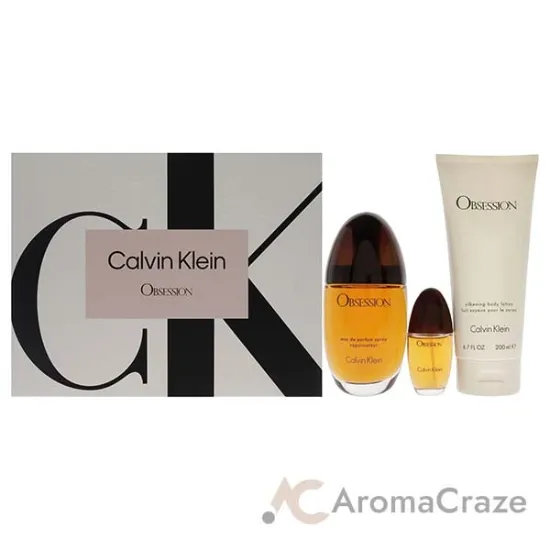 Picture of Obsession by Calvin Klein for Women - 3 Pc Gift Set 3.3oz EDP Spray, 0.5oz EDP Spray, 6.7oz Silkening Body Lotion