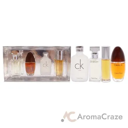 Picture of Calvin Klein Variety by Calvin Klein for Women - 4 Pc Mini Gift Set 0.5oz Obsession EDP Spray, 0.5oz CK One EDT Splash, 0.5oz Eternity EDP Spray, 0.5oz Escape EDP Spray