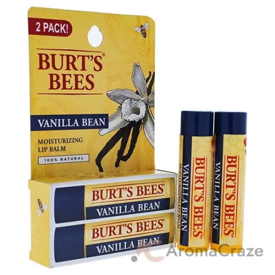 Picture of Vanilla Bean Moisturizing Lip Balm Twin Pack by Burts Bees for Unisex - 2 x 0.15 oz Lip Balm