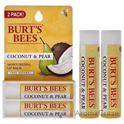 Picture of Coconut and Pear Moisturizing Lip Balm Twin Pack by Burts Bees for Unisex - 2 x 0.15 oz Lip Balm