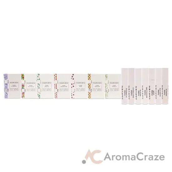 Picture of Carven Collection Mini Sampler Set by Carven for Women - 7 Pc Vial Set 0.03oz Paris Seville EDP Spray, 0.03oz Paris Manille EDP Spray, 0.03oz Paris Sao Paulo EDP Spray, 0.03oz Paris Florence EDP Spray, 0.03oz Paris Mascate EDP Spray, 0.03oz Paris Izmir EDP Spray, 0.03oz Paris Bangalore EDP Spray