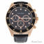 Louis Villiers LVAG5877-11 Rose Gold/Black Leather Strap Wat