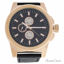 Louis Villiers LVAG3733-15 Rose Gold/Black Leather Strap Wat