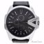 Louis Villiers LVAG8912-21 Silver/Black Leather Strap Watch 