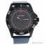 Louis Villiers LV1003 Black/Blue Leather Strap Watch for Men