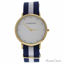 Andreas Osten AO-20 Somand Gold/Navy Blue-White Nylon Strap 