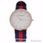 Andreas Osten AO-59 Somand Rose Gold/Navy Blue-Red Nylon Str