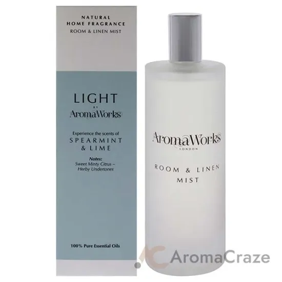 Picture of Light Room and Linen Mist - Spearmint and Lime by Aromaworks for Unisex - 3.38 oz Room Spray